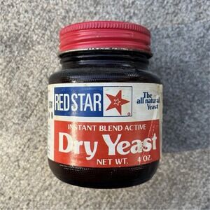 Vintage Red Star Instant Blend Active Dry Yeast 4 oz Jar, Exp Dec 1981